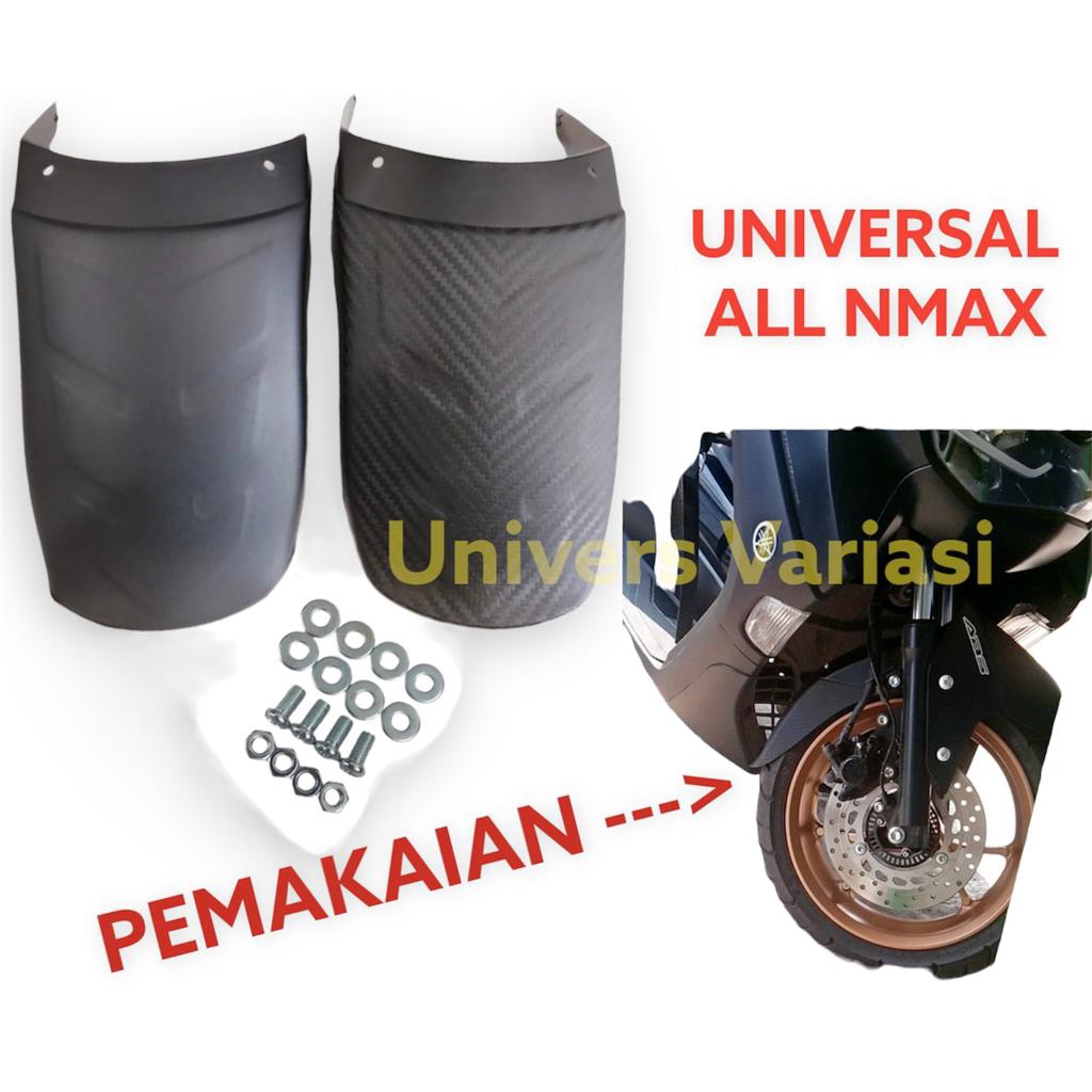 ANTI CRACK  SAMBUNGAN SPAKBOR DEPAN NMAX NEW OLD + BAUT PNP FULL BLACK KARBON SAMBUNGAN SPAKBOR CARB