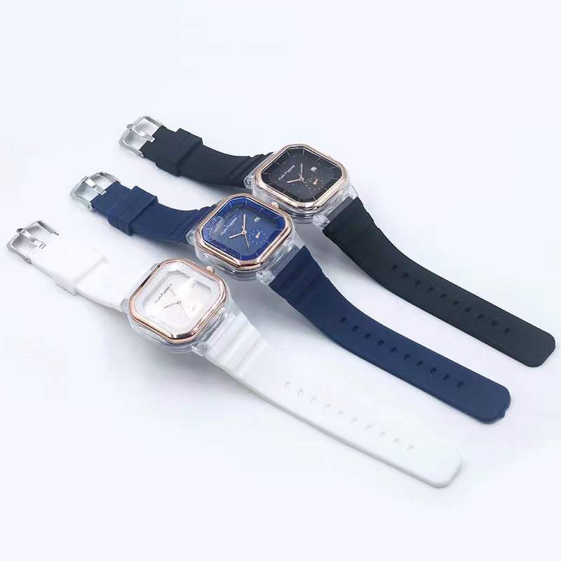 Jam Tangan Wanita Hush Puppies Analog Tali Rubber Casual Fashin Dial Kotak Korean Import