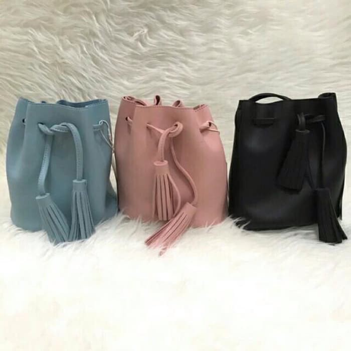 Tas Minishow Serut Kuncir Sling Bag Mini Serut Tas Fashion cewek trend