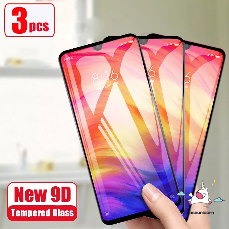 3pcs Pelindung Layar Tempered Glass 9D Untuk Xiaomi Redmi 10 9T 9A 9C Note 9 9s 9pro 8 7 10 10s 11 Pro POCO X3 NFC Pro M3