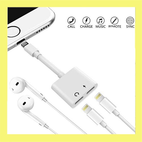 FS Kabel J008 Splitter Handsfree Dual Lightning 3.5mm 2in1 Converter Sambungan Audio + Charger j-008