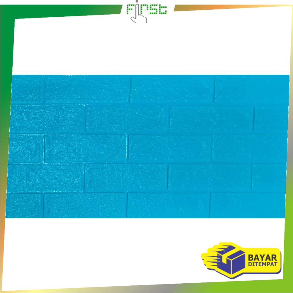 *COD* FH-C206 Wallpaper Dinding Foam 3D Kecil Motif Batu Bata/Walpaper Stiker Dinding Dekorasi Kamar-Batu Bata TOSCA