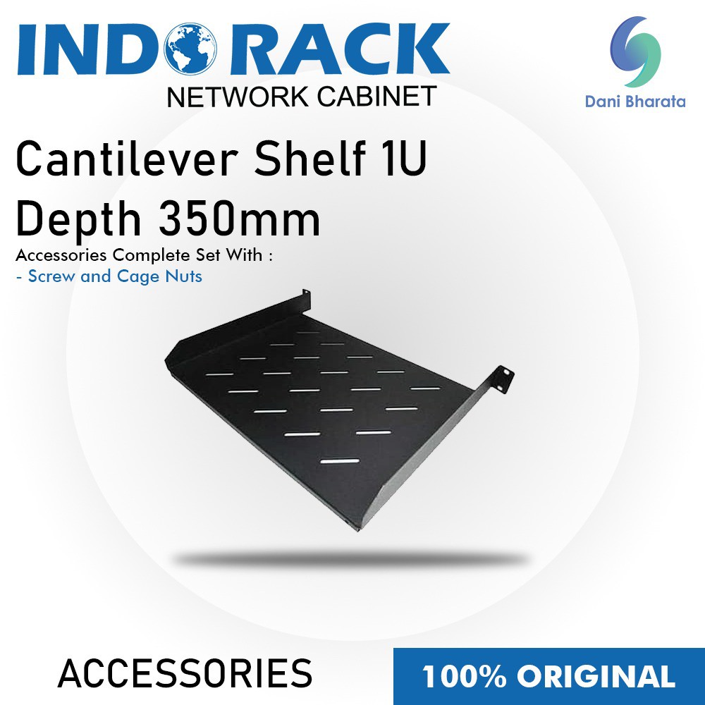 Indorack Accessories Cantilever Shelf 1U Depth 350mm