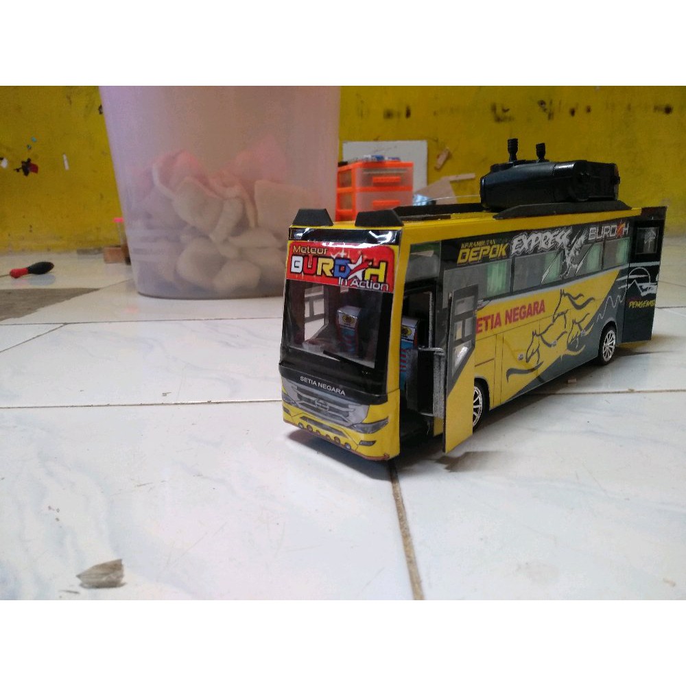 Miniatur Bis Remot Setia Negara | Miniatur Bus Remote Control | Miniatur Bis Mainan Full Interior