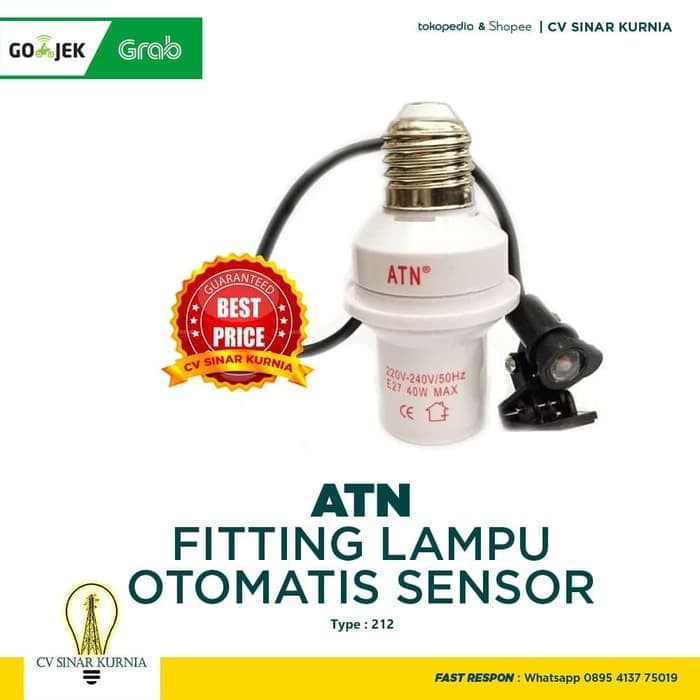 Sensor Lampu Otomatis Merk ATN 212A  40 watt Fitting Sensor Cahaya Otomatis