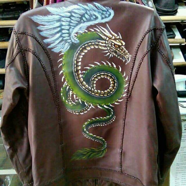 Jaket Kulit Asli Domba Super Lukis dan Sulam