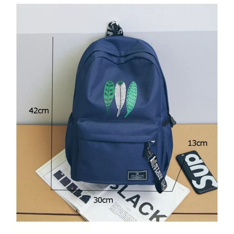 Tas Ransel Sekolah SD SMP SMA Backpack Karakter Daun Bulu Anak Perempuan laki terbaru