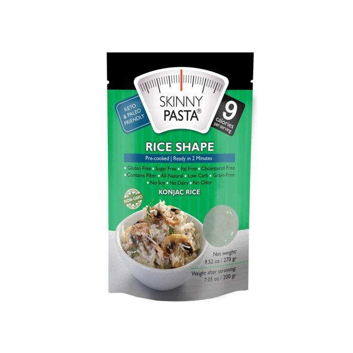 

gr011ttr Konjac Rice Skinny Pasta 200 G Only 9 Cal Sv012Ss