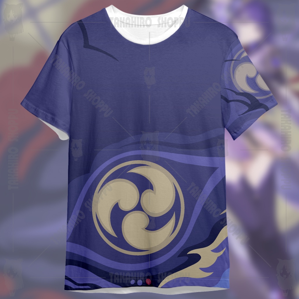 Baju Kaos Full Print GENSHIN RAIDEN SHOGUN