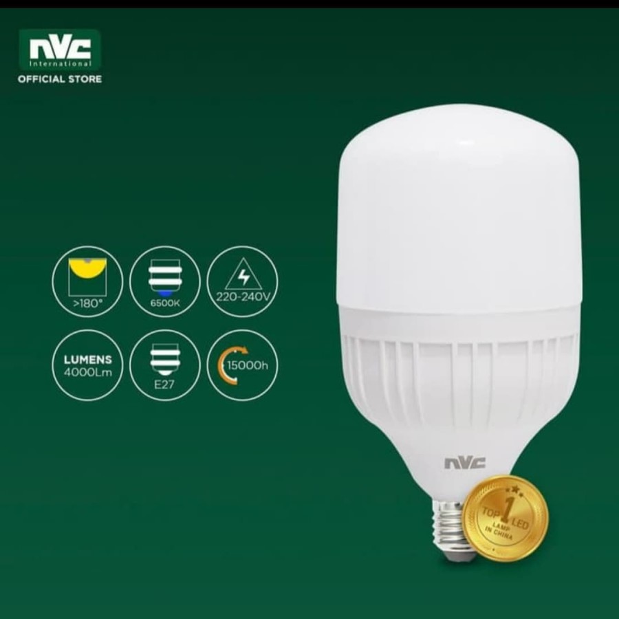 Lampu LED NVC-T120 40 Watt 6500K Daylight Putih