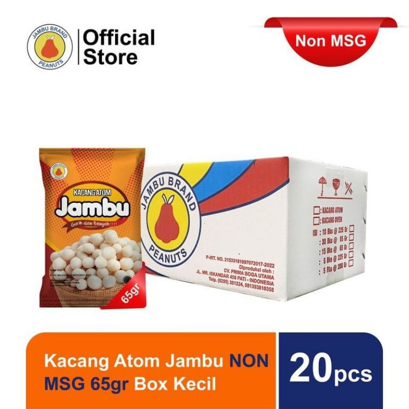 

Kacang Atom Jambu 65 gr Non MSG Box Kecil