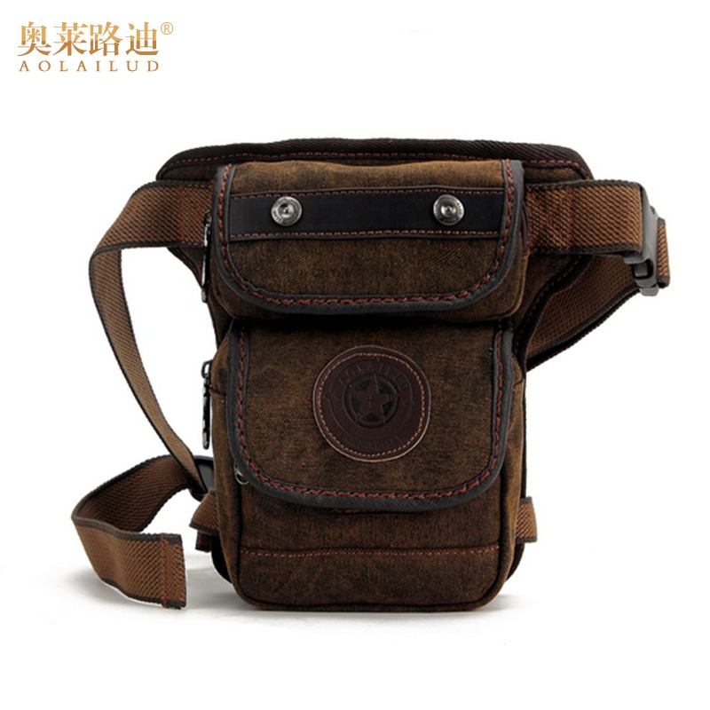2022  Pria Tas Eropa  Amerika Retro Tren Kanvas Tas Kaki Fashion Zipper Multifungsi Tas Pinggang Pri