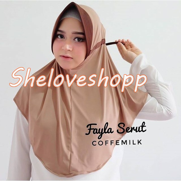 JILBAB SERUT MOTIF KOMBINASI 2 WARNA LIST TWO TONE PET ANTEM TALITA JOKOWI HIJAB BERGO ELNIFA MURAH