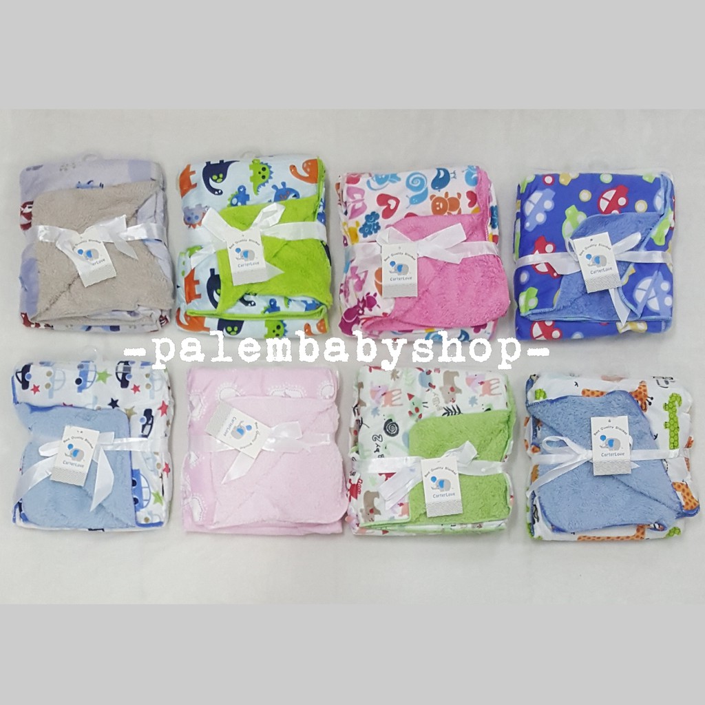 Selimut Bayi Bulu Halus double fleece motif menarik termurah 8323