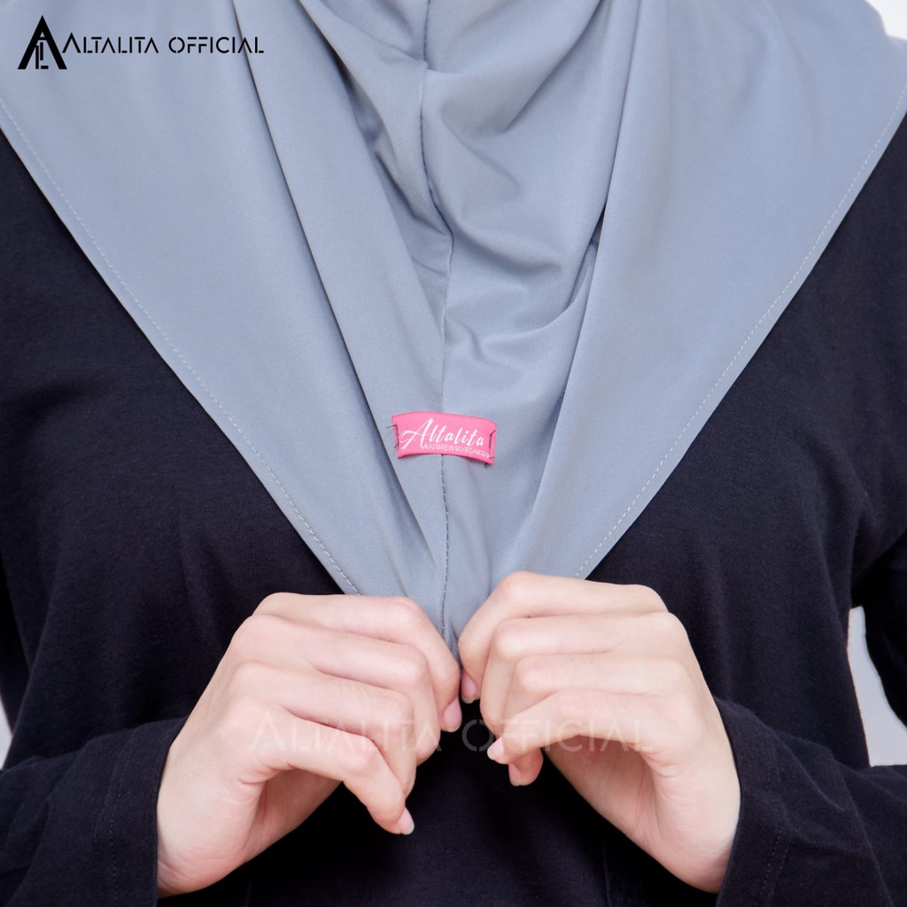 Altalita - Hijab Bergo Sporty Instan pet Bahan Jersey Spandek Premium Polos Cocok Untuk Sekolah Olahraga dan Sehari-Hari