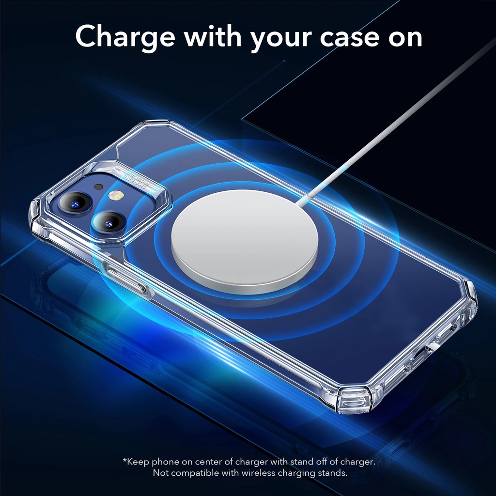 Case iPhone 13 Mini Pro Max ESR Metal Kickstand Casing Polycarbonate Transparan Shockproof Cover Hybrid Protection