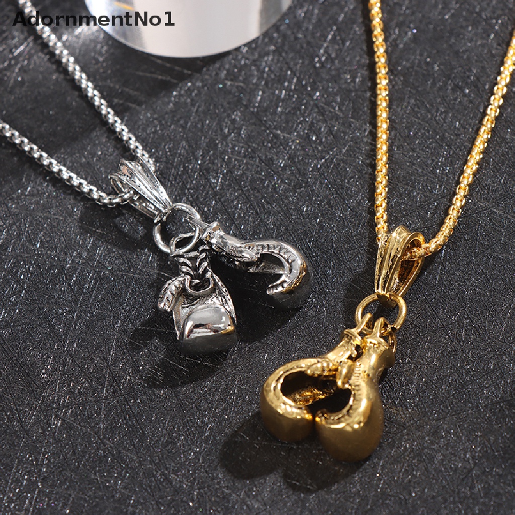 (AdornmentNo1) 1pc Kalung Rantai Pendan Sarung Tinju Gaya Hip Hop Retro Rock Untuk Pria