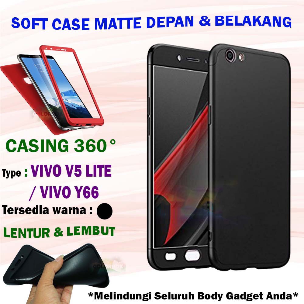 Case 360 2in1 Vivo V9 / Vivo Y28 / Vivo V15 Pro / Oppo F7 / Oppo R15 / Infinix X571 Note 4 Pro Hitam Soft Case Baby Skin Silikon Casing Cilicone Kesing Kasing case Case Full Body Softcase Case Depan Belakang Sarung Hp