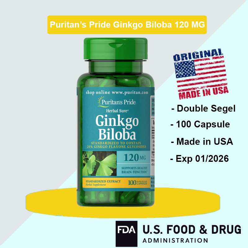 Ginkgo Biloba 120 mg Nutrilabs Puritan Puritan's Pride Made In USA 100% Original !