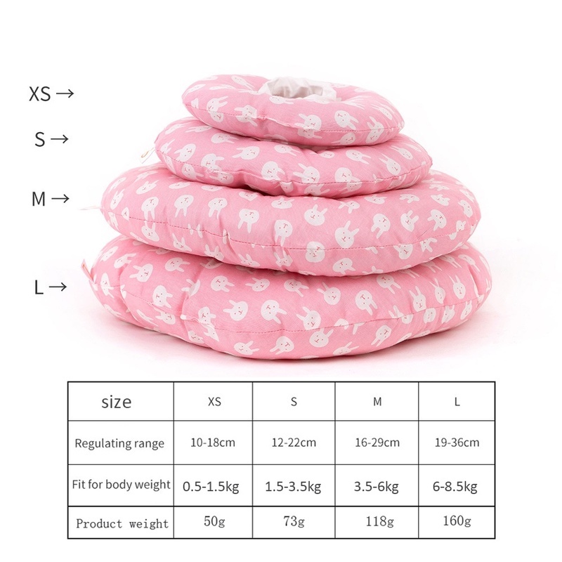 Elizabeth Collar / Kerah Pelindung Leher Anjing / Kucing Anti Air Bahan Katun Adjustable