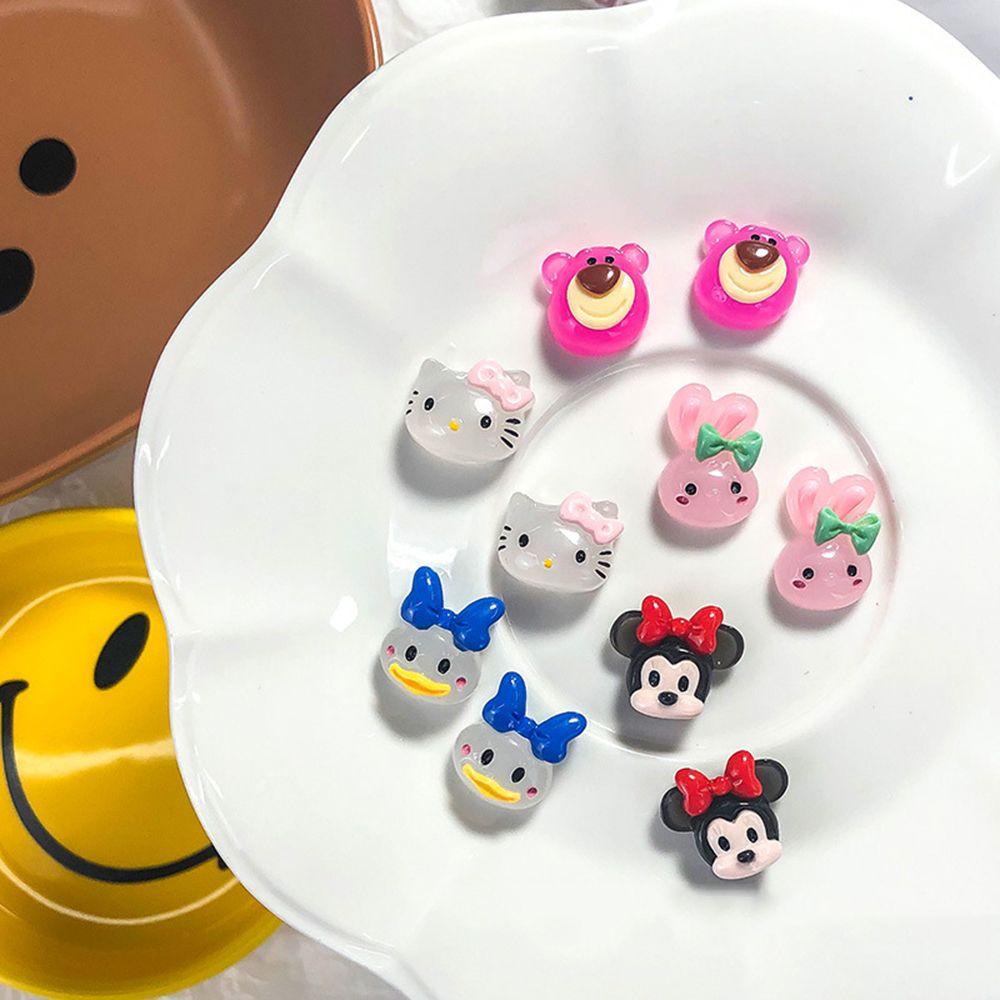 Nickolas1 Perhiasan Nail Art Warna Kartun Kelinci Bebek Beruang Jepang DIY Ornamen