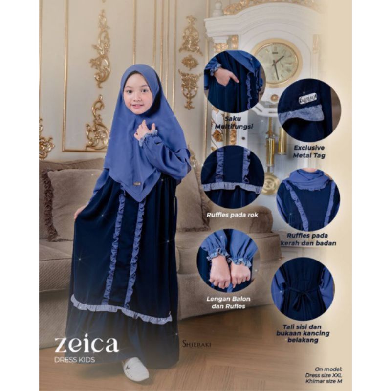 ZEICA DRESS KIDS BY SHIERAKI/ZEICA KIDS SET KHIMAR by SHIERAKI