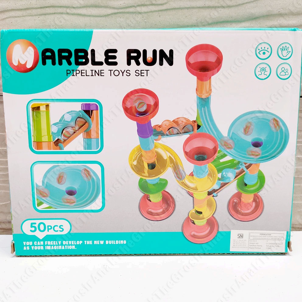 Marble Run Pipe Toys Set Mainan DIY Pipa Seluncuran Jalur Kelereng