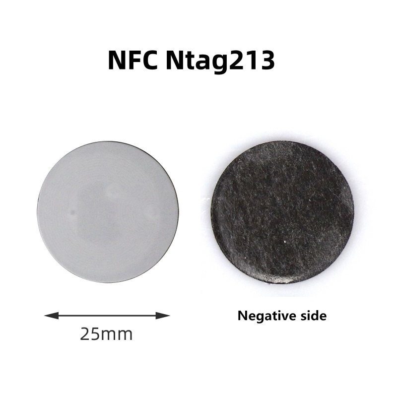 Stiker Tag NFC Bulat VIVI 25mm NTAG213 Perekat Anti Metal Universal Lable 6pcs