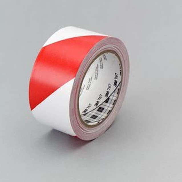 

3M Hazard Warning Vinyl Marking Tape 767 Red/White, 2 in x 36 yd