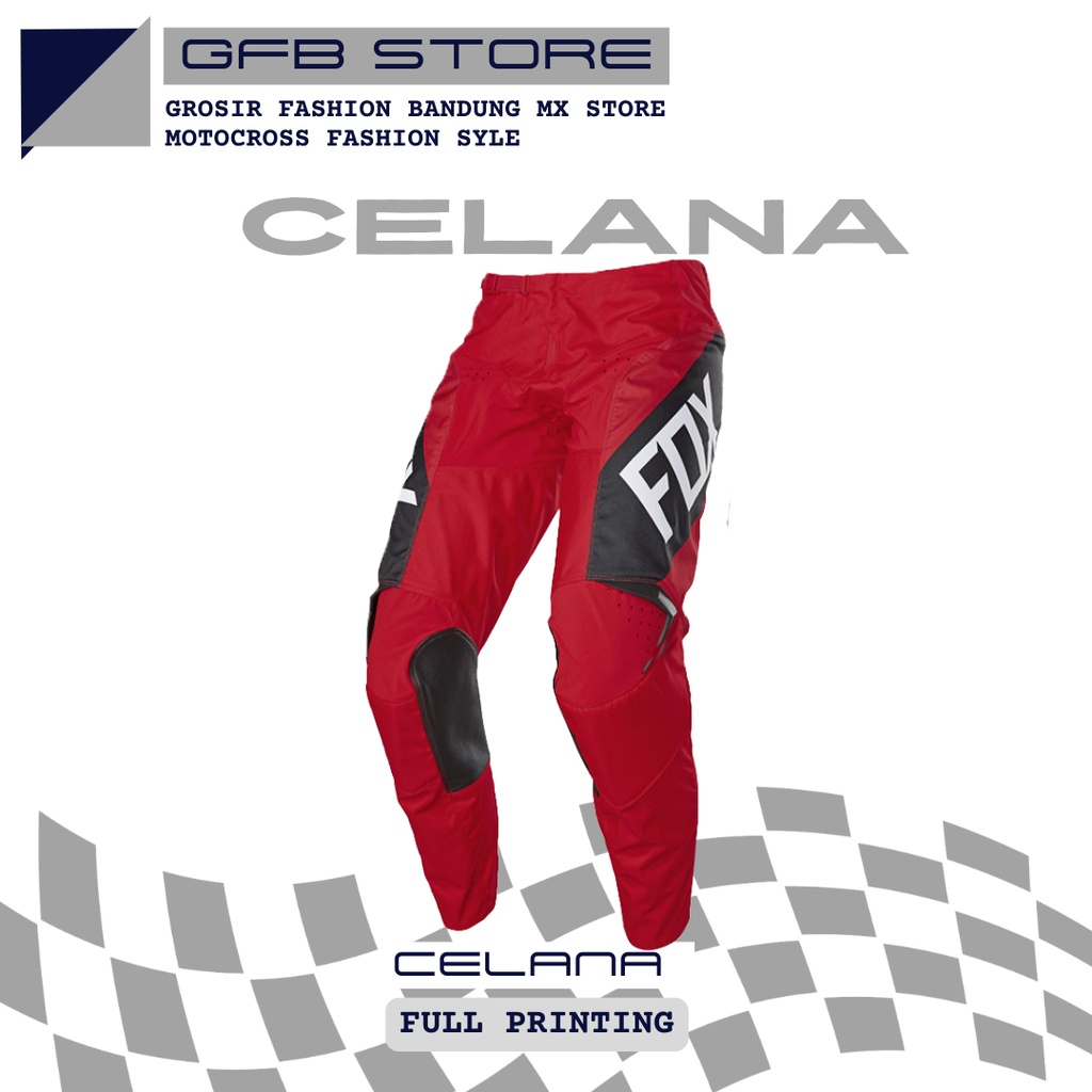 Celana motor cross trail pria dewasa full print celana motocross