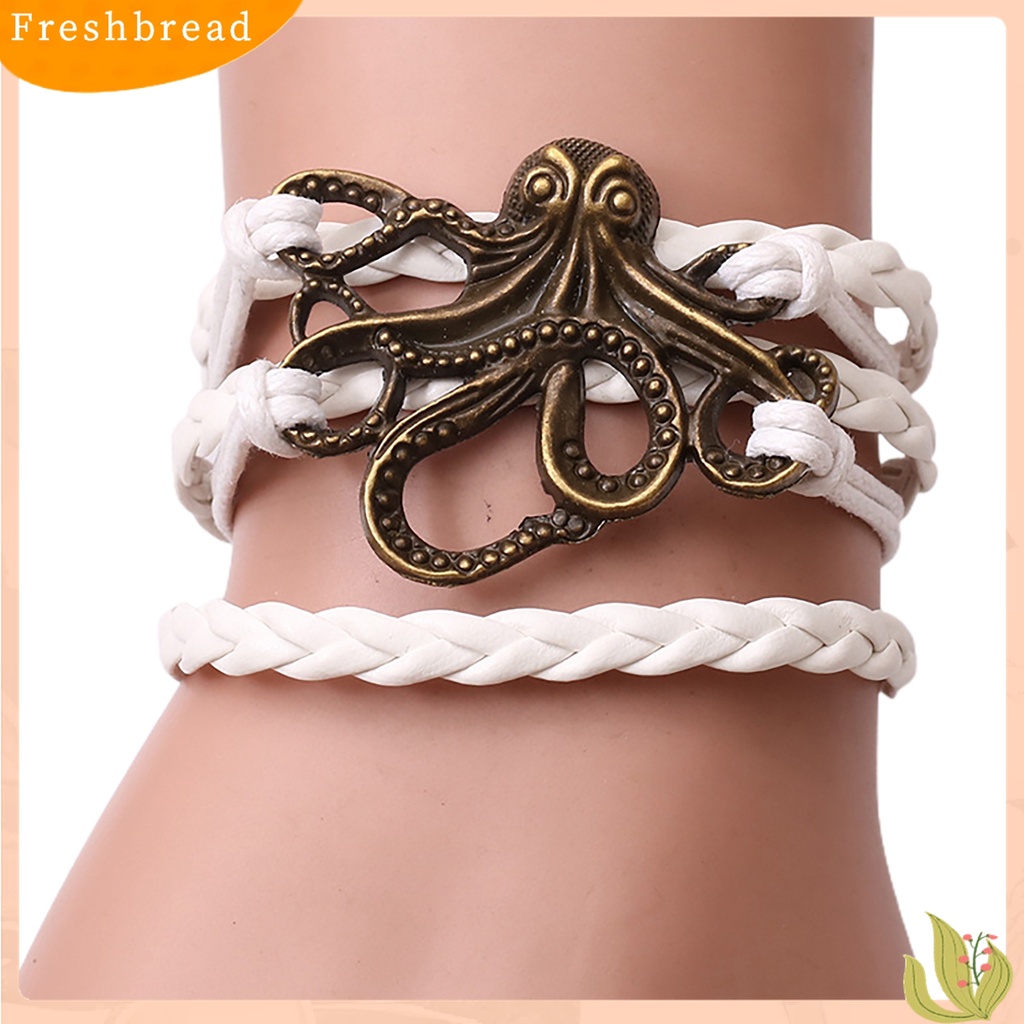 Terlaris Unisex Alloy Octopus Design Braided Bracelet Party Memorial Jewelry Accessories