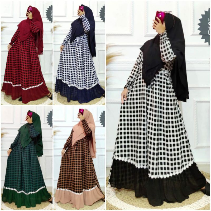 Gamis syari kotak klok mayung