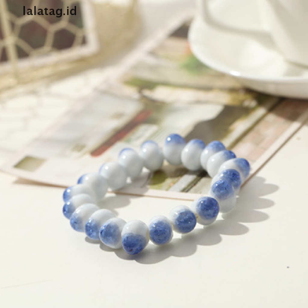 [lalatag] Ethnic Style Fashion Glaze Ceramic Beaded Dainty Bracelets Strand Bracelet [ID]