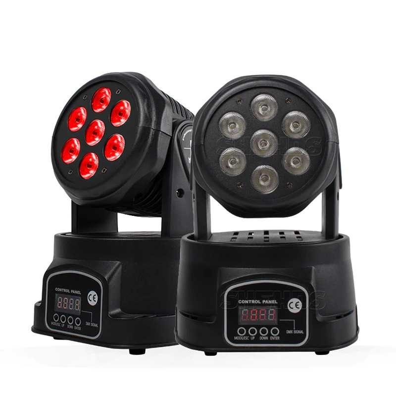 led moving head light lampu sorot panggung disko 7 LED dekorasi DJ stage lighting warna warni