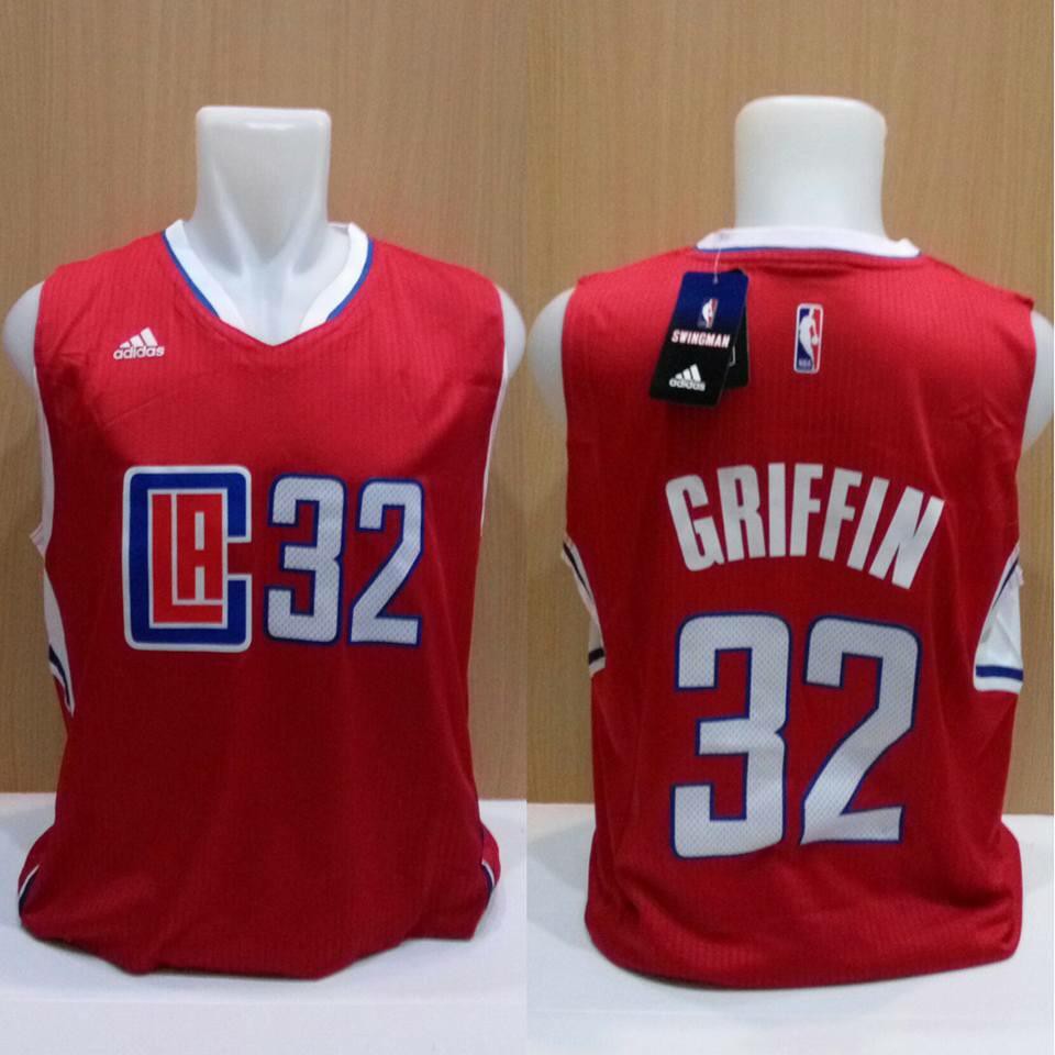 Jersey Basket LA Clippers Merah Griffin #32 / Baju Swingman Revo 30 Import