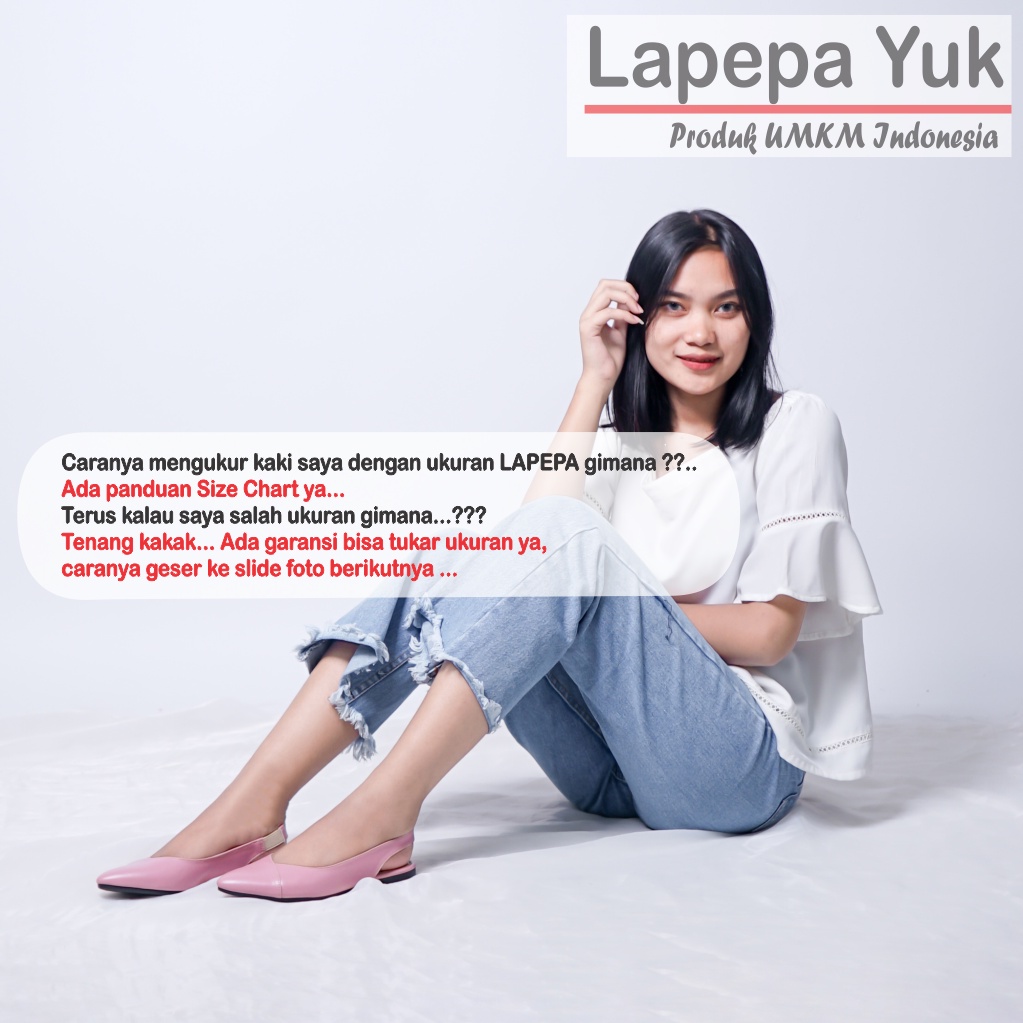 LAPEPA YUK - Sepatu Flat Shoes Wanita FREYA Untuk Kerja kantor Spatu Flatshoes Cewek Kuliahan Jalan Santai Casual Empuk Slop Lancip Warna LIGHT SALEM Kasual Pink Strap Tali Selop Belakang Premium Original Kekinian Terbaru Shoes ORI Mall Official Store