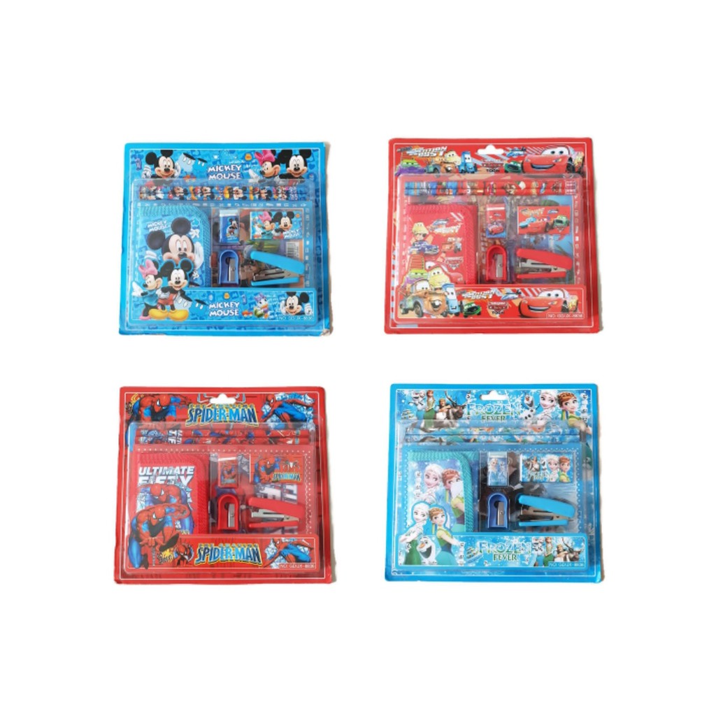 

Promo Stationery Set 8 in 1 Karakter Disney/Goodie Bag Ultah/Mickey/Cars/Spiderman/Frozen