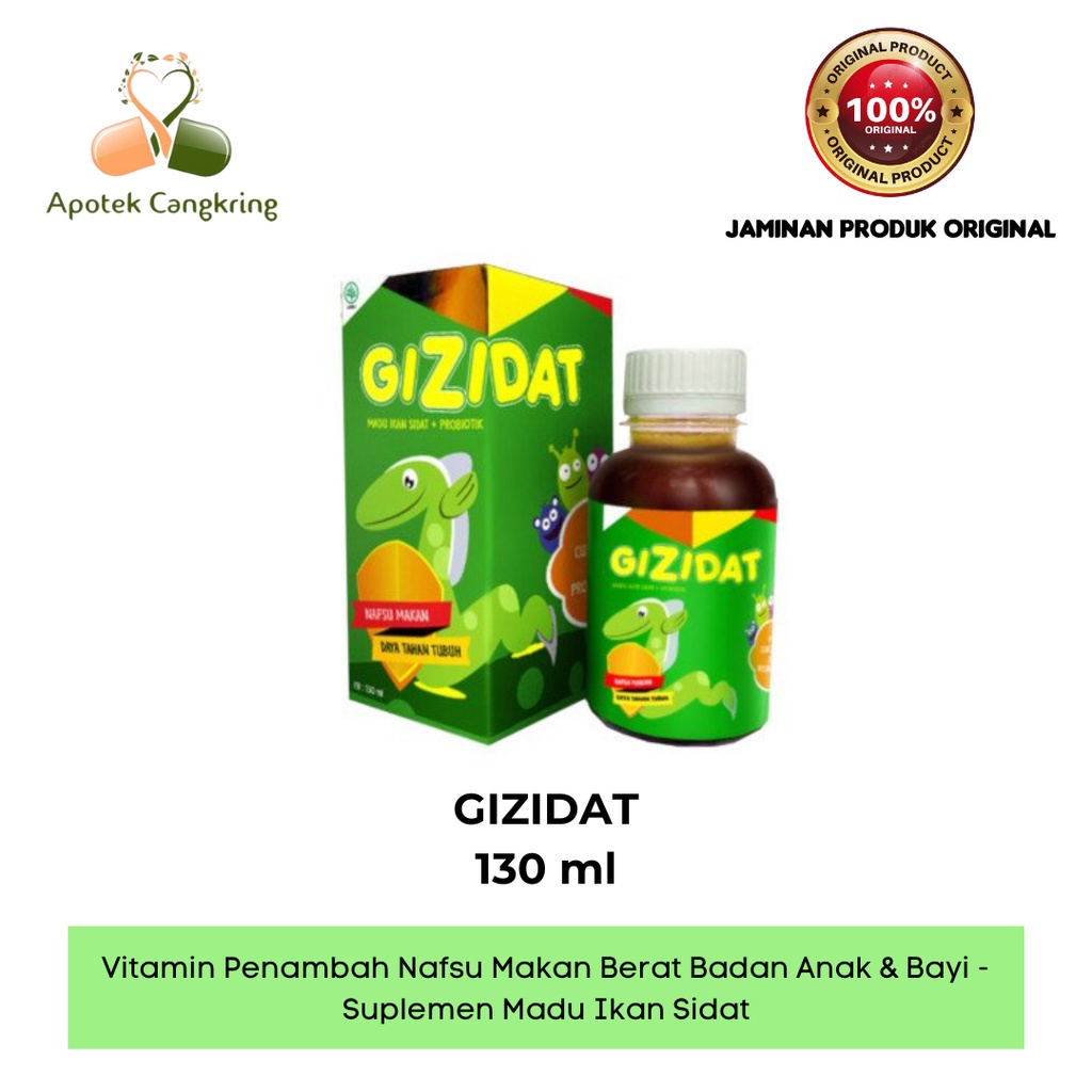 GIZIDAT Vitamin Penambah Nafsu Makan Berat Badan Anak & Bayi - Suplemen Madu Temulawak Asli Original