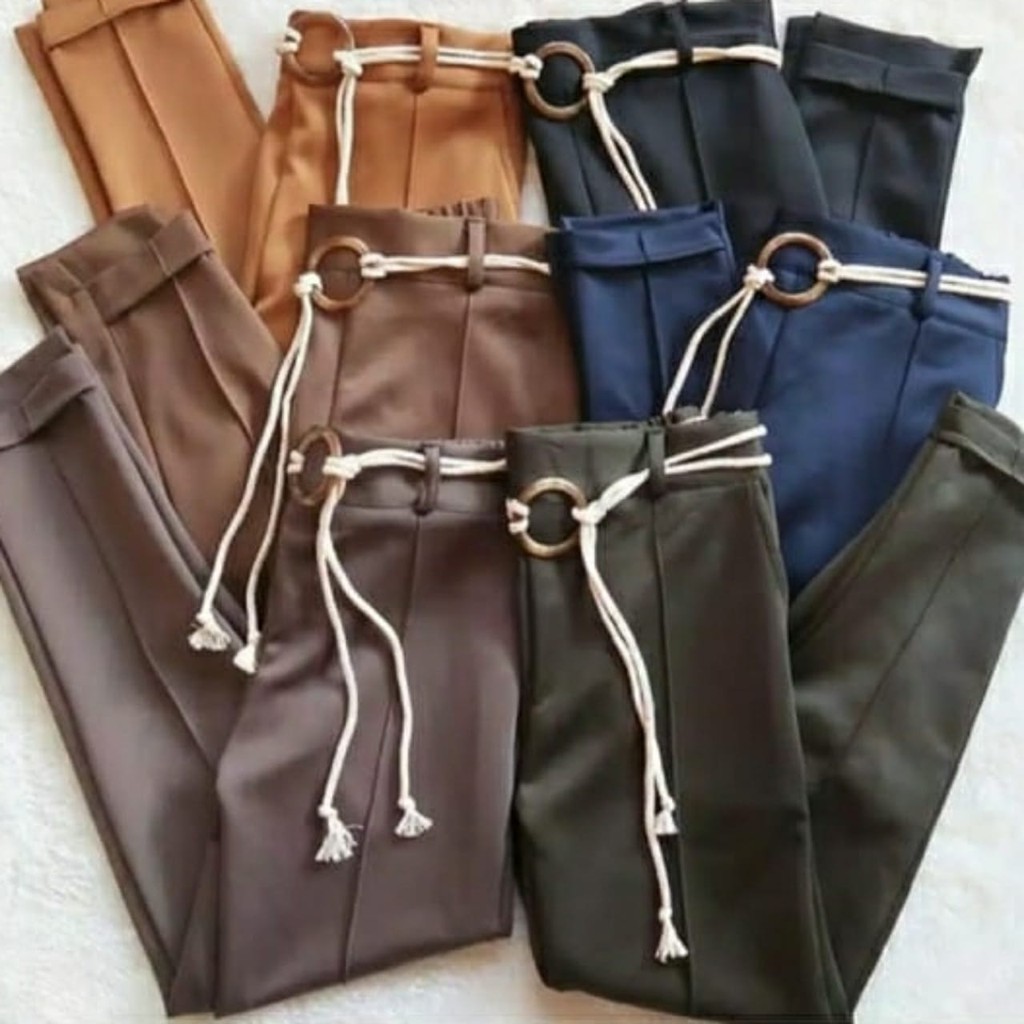 (COD) CASSA RING BELT Pants Celana Basic