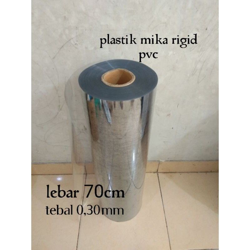 plastik pvc mika rigid 70cm x 1meter tebal 0,30mm