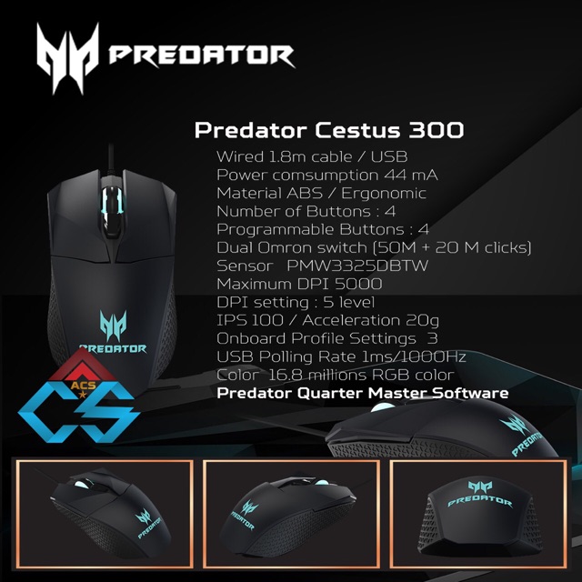 Predator Cestus 300 Mouse Gaming Acer