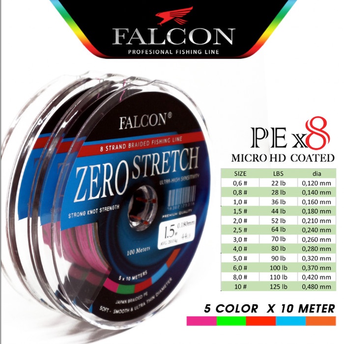 Senar PE X8 FALCON ZERO STRETCH BRAIDED PE