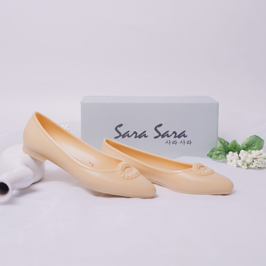 Sara Sara Permata flat shoes jelly sepatu jelly wanita trendy sepatu kerja