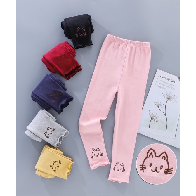 Legging Anak Perempuan Polos Semua Usia 1 Tahun-9Tahun Catton import