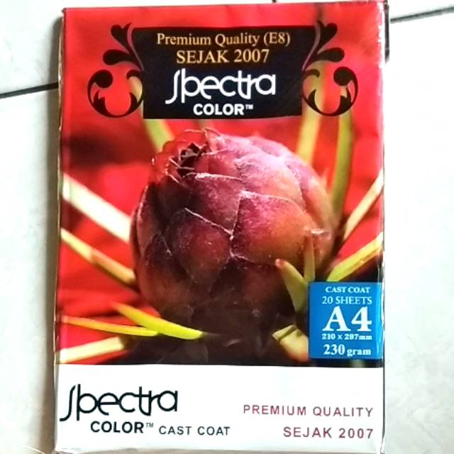 

Kertas photo Glosy Spectra - 20 Sheet A4 230gr Premium quality (E8)