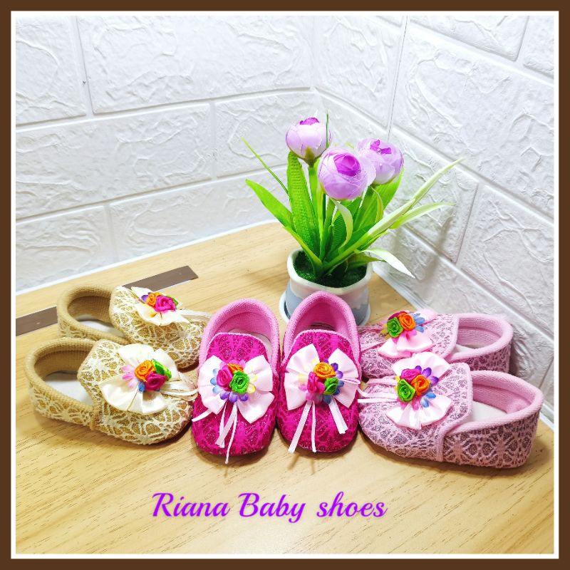 Sepatu Bayi prewalker perempuan motif terbaru RS02 usia 5-15 bulan