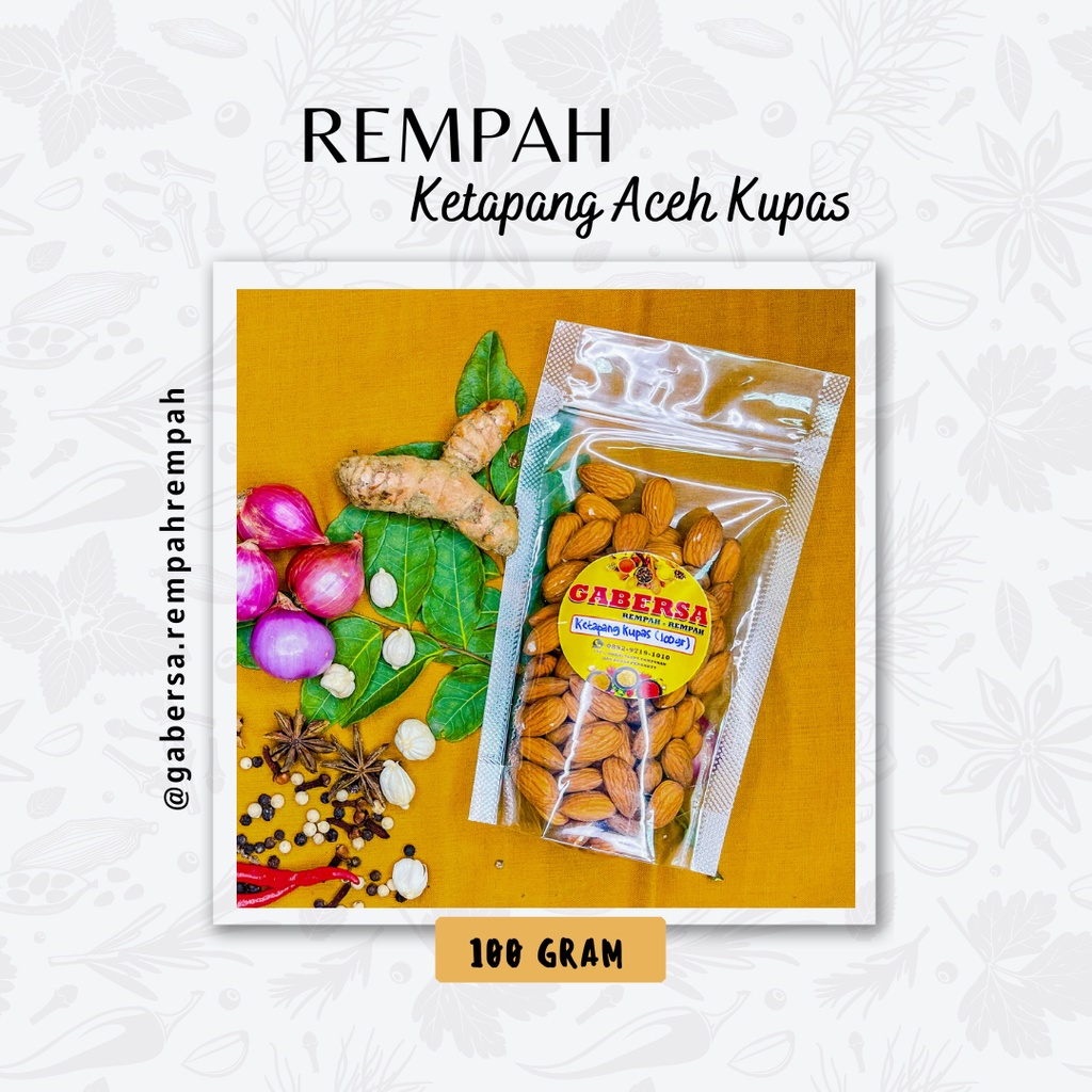 

Ketapang Aceh Kupas Murah isi 100gram (Gabersa)