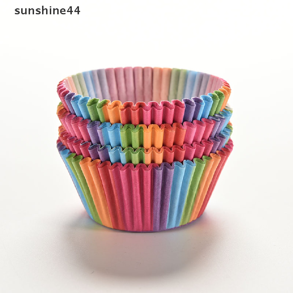 Sunshine 100pcs Kertas Cupcake / Muffin Warna-Warni