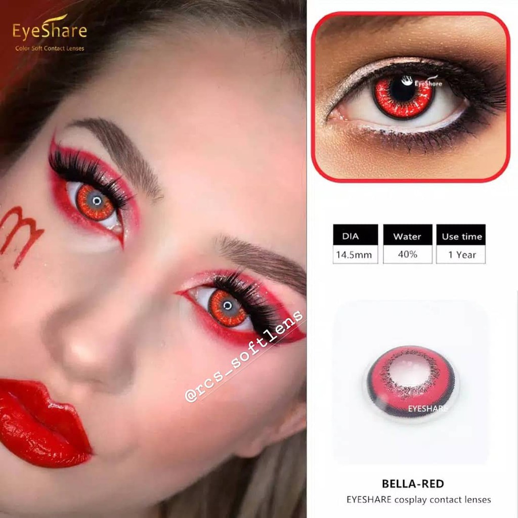 ❤️ RCS ❤️ Softlens cosplay manga Halloween ungu merah