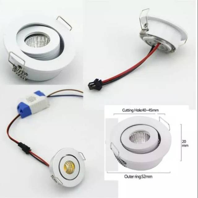 Lampu Downlight LED Mini Bulat 3W 3Watt Cob Putih BE 9004